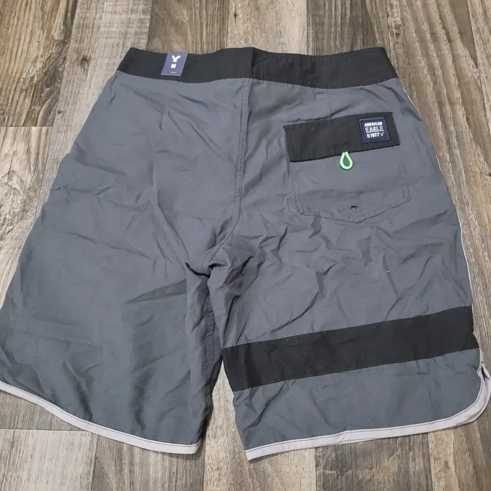 New‎ American Eagle Mens Board Shorts Swim Trunks Medium Gray